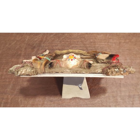 Rustic Native American Motif Resin Picture Frame Chief Cow Head Hide 7x9" Decor - Picture 6 of 15